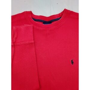 Polo Ralph Lauren Sleepwear Top XL‎ Waffle Knit Red Long Sleeve